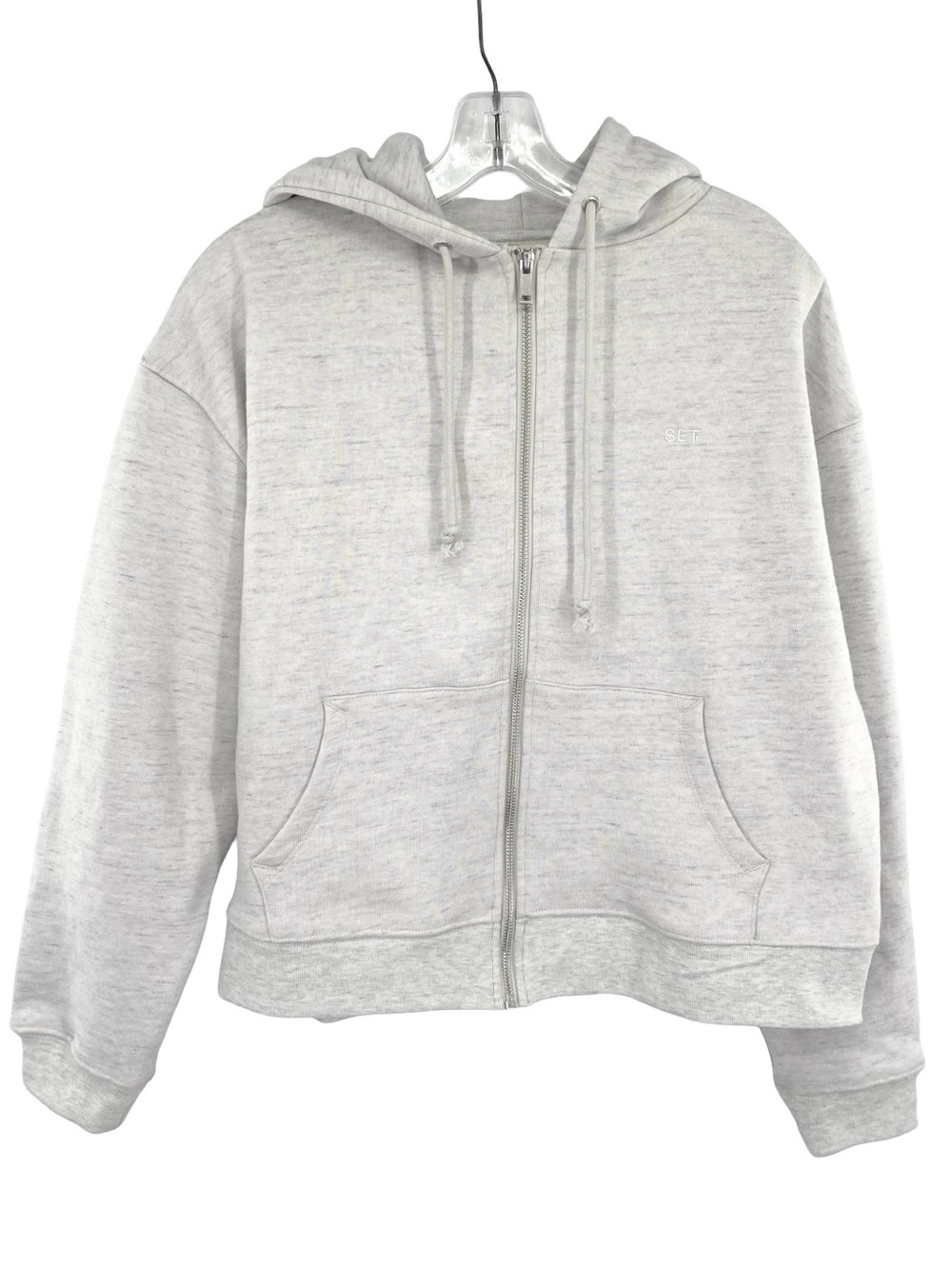 Set Active Zip Up Hoodie Sweatshirt Jacket Grey Size XS
